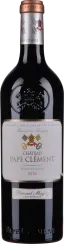 Dunkle Weinflasche mit silbernem Hals, elegantem Etikett und rotem Siegel.