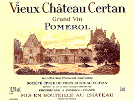 Etikett mit historischem Château-Illustration, weinrote Schrift auf cremefarbenem Hintergrund.