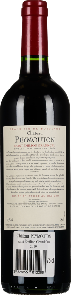 Flasche Bordeaux-Rotwein mit rotem Kapselverschluss, Etikett mit schwarzem Text.