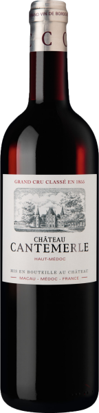 Dunkelrote Weinflasche mit elegantem Etikett und silbernem Halsband.