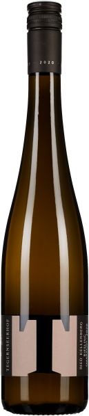Braune Weinflasche mit schwarzem Schraubverschluss und schlichtem Etikettendesign.