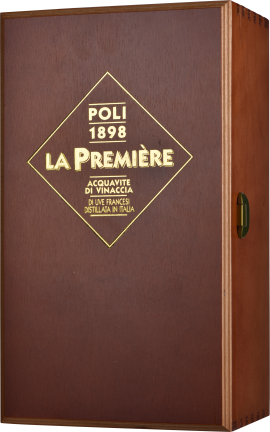 Holzkiste mit goldener Beschriftung in Diamantform.