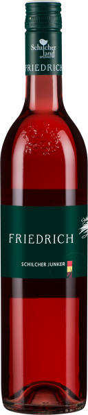 Rote Weinflasche mit elegantem, grünem Etikett und Schraubverschluss.