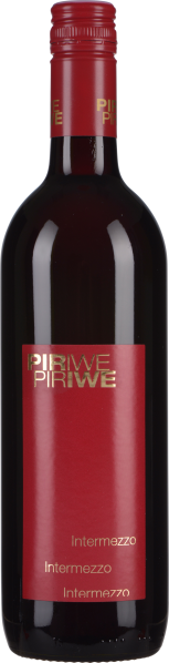 Dunkelrote Weinflasche mit elegantem, goldenem Schriftzug und rotem Schraubverschluss.