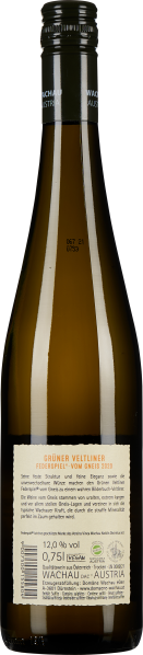 Schlanke Weinflasche mit grünlichem Ton und silbernem Schraubverschluss.