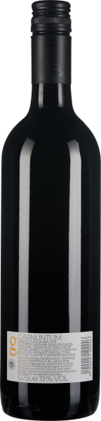 Dunkle Weinflasche mit schwarzem Schraubverschluss und schlichtem weißen Etikett.