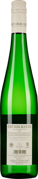 Grüne Weinflasche mit hellem Etikett und Schraubverschluss, elegant und klassisch gestaltet.