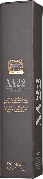 Schwarze, elegante Verpackung mit silberner Schrift und goldenen Verzierungen.