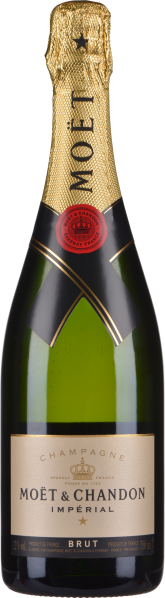 Grüne Champagnerflasche mit goldfarbenem Etikett und goldener Folierung oben.
