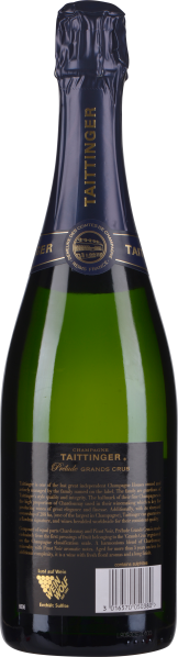 Dunkelgrüne Champagnerflasche mit blauer Folie und elegantem Etikett.