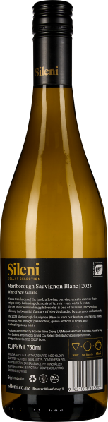 Grünliche Weinflasche mit elegantem, schwarzem Etikett und Kapsel.