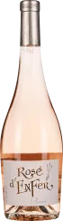 Flasche eines zart rosafarbenen Weins mit silbernem Schraubverschluss und elegantem Etikett.