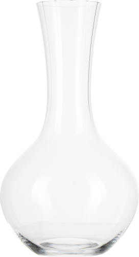 Klarglaskaraffe mit eleganter, bauchiger Form und schmalem Hals. Ideal zur Belüftung von Weinen.
