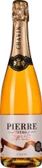 Die Flasche zeigt sich in einem glänzenden, goldenen Farbton mit einem stilvollen, metallisch schimmernden Verschluss. Das Etikett in Weiß ist mit eleganten schwarzen und roten Schriftzügen gestaltet.