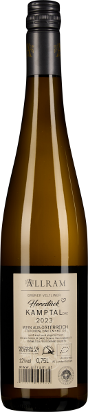 Schlanke Weißweinflasche mit elegantem Etikett und schwarzem Schraubverschluss.