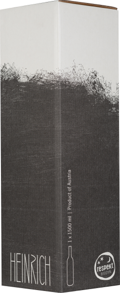 Graue und weiße Weinverpackung mit abstraktem Design, minimalistischer Stil.