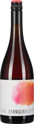 Dunkle Flasche mit schwarzem Schraubverschluss, weißem Etikett und rotem Farbverlauf.
