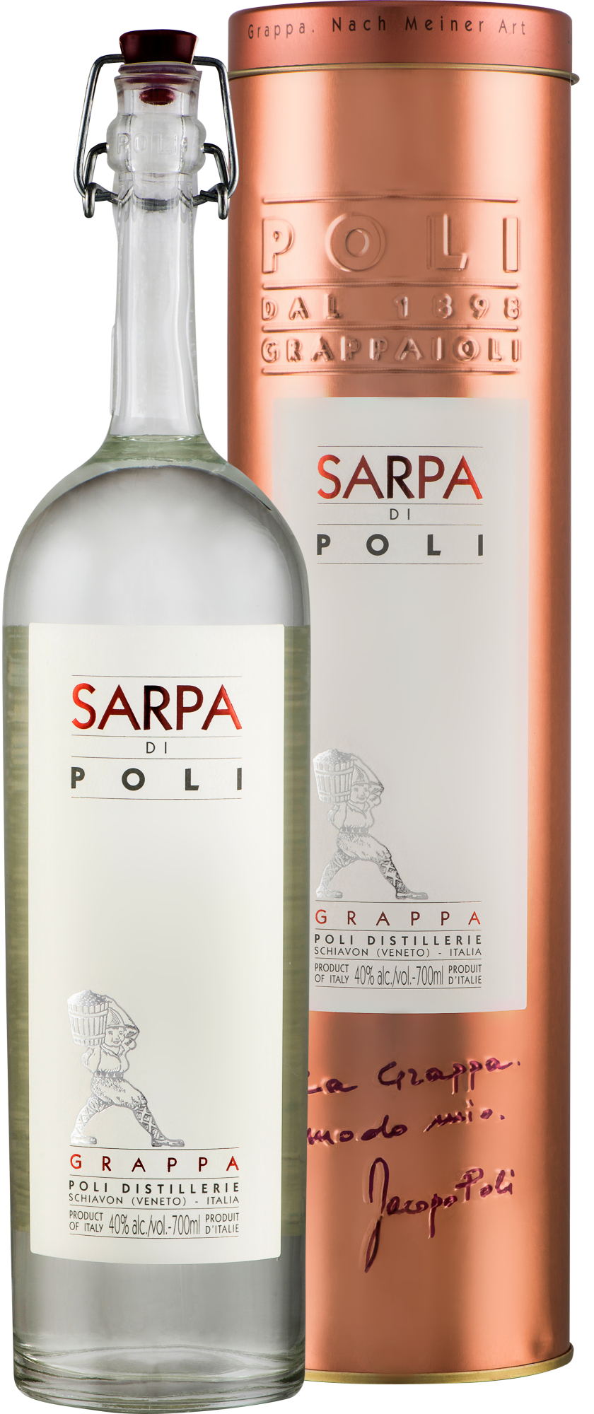 Poli Grappa Sarpa di Poli 0,7 Liter in Tube - WEIN & CO